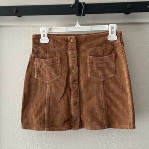 She+Sky Brown Corduroy Mini Skirt
